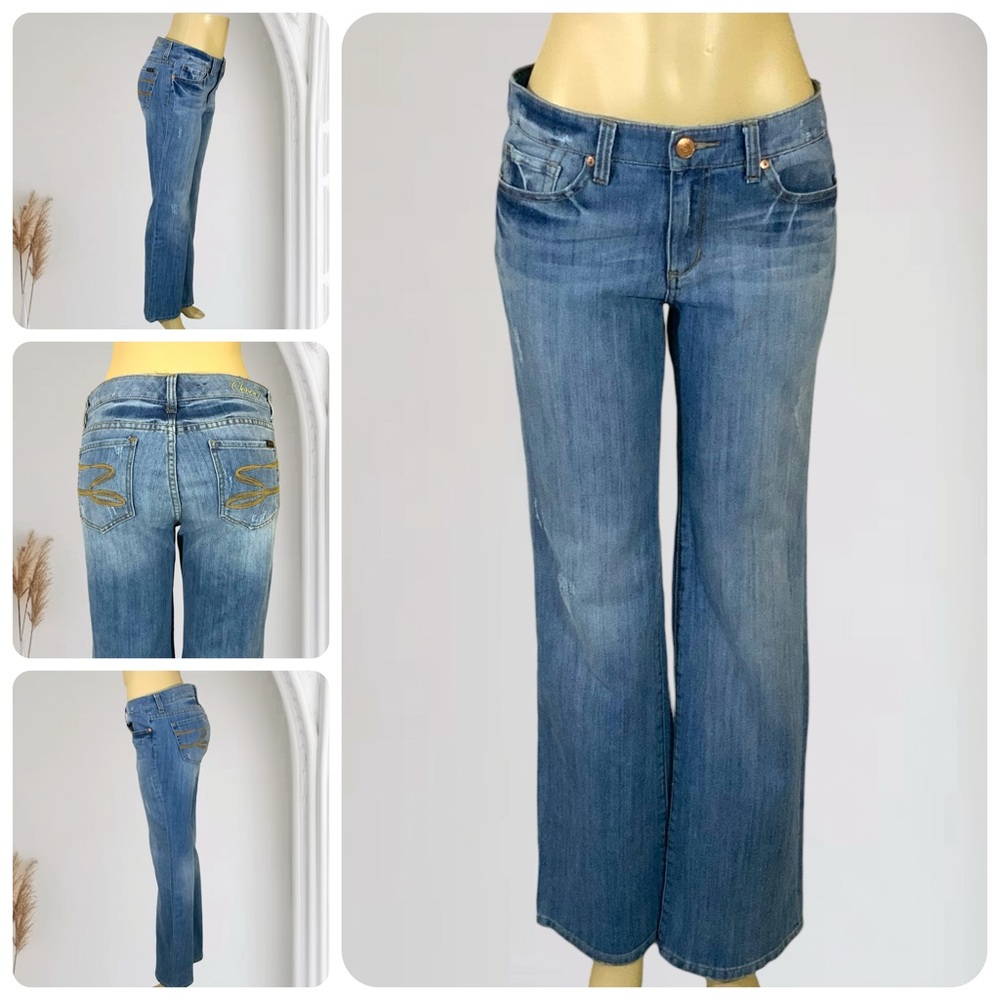 Seven7 Women's Blue Flare & Wide Leg Jeans